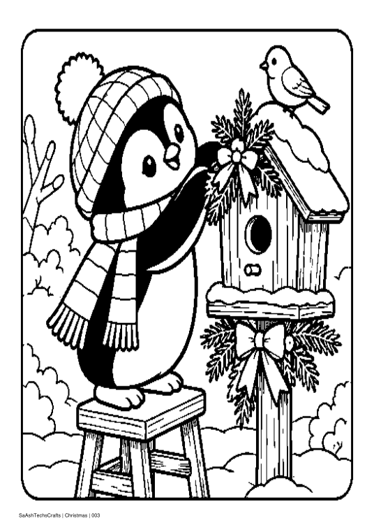 Christmas Coloring Pages actual black-and-white sample design