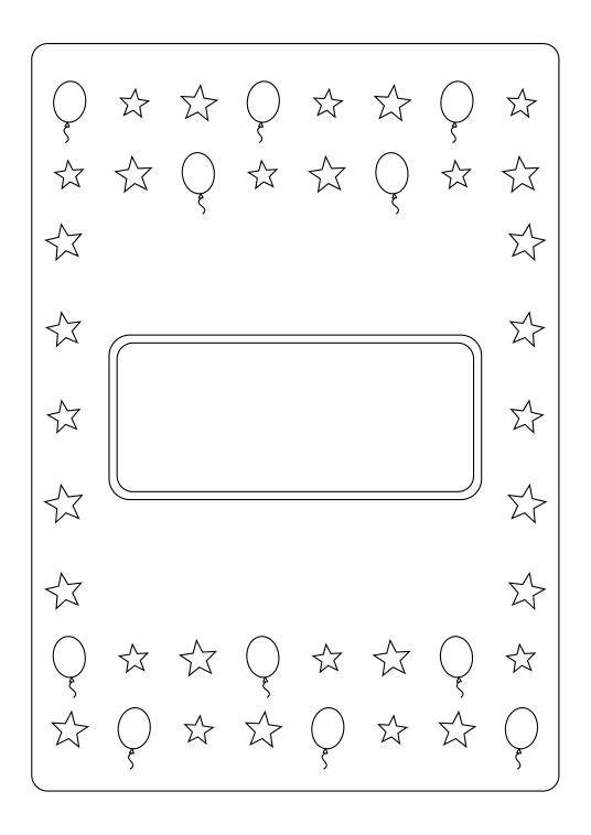 Editable Name Coloring Frames actual black-and-white sample design